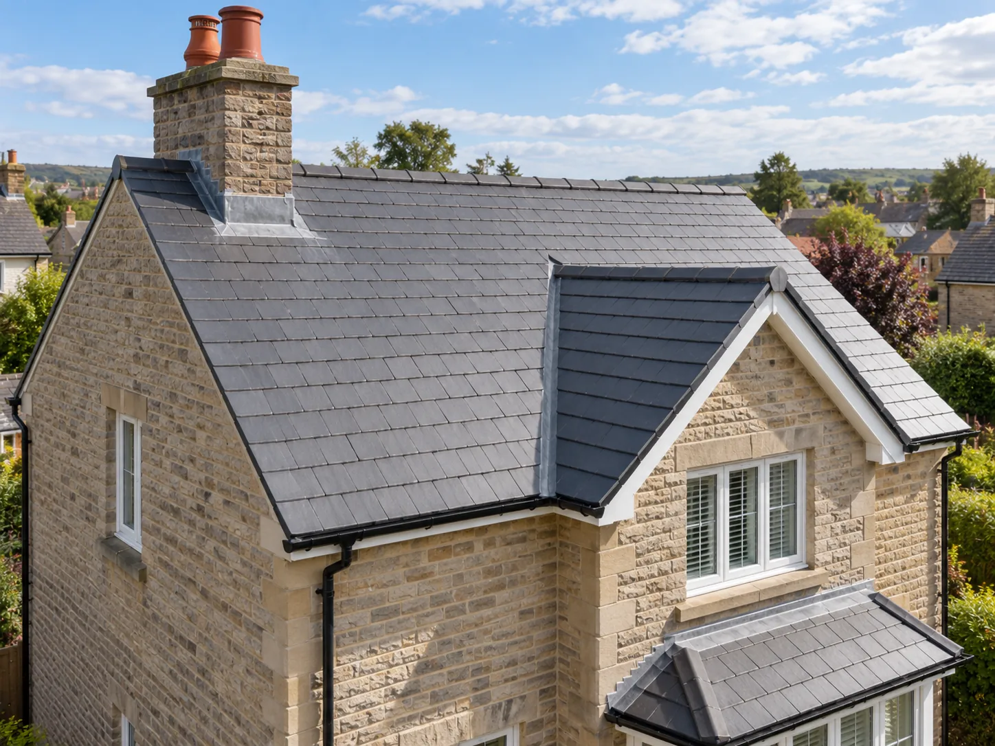 AI-generated demonstration of a slate roof repair