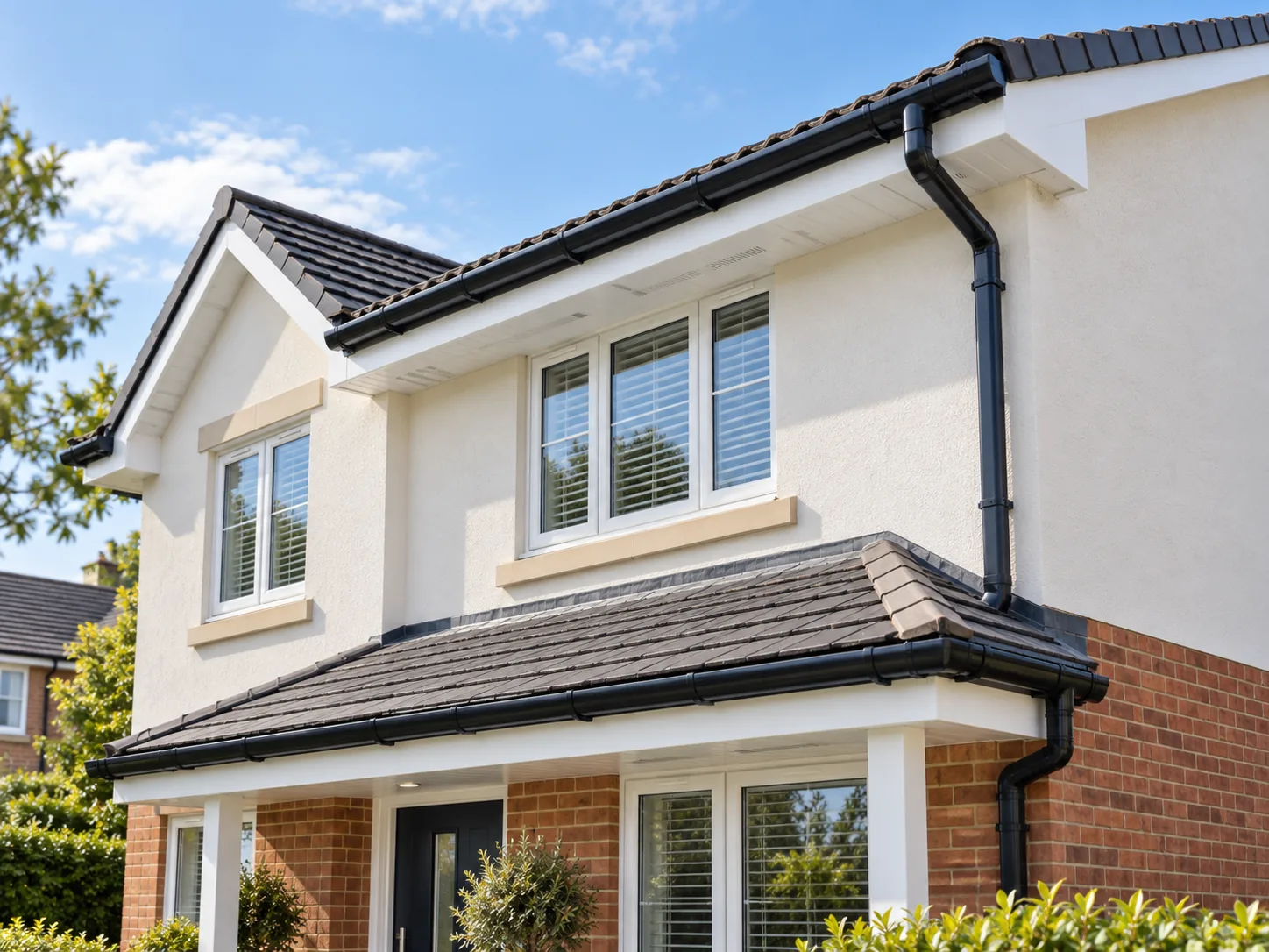AI-generated demonstration of guttering and fascia renewal